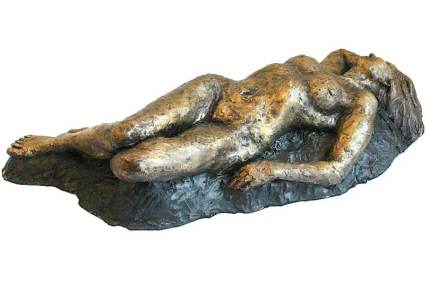 small figure of Judith reclining. Fired clay